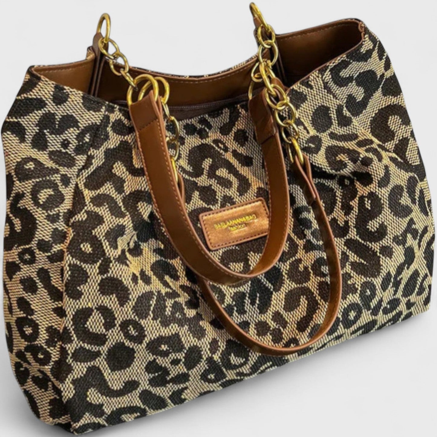 Alizée | Sac shopping en toile motif léopard