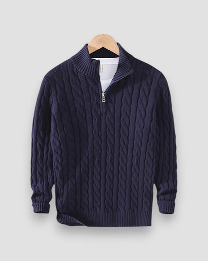 Clément™ | Pull zippé de luxe à col montant