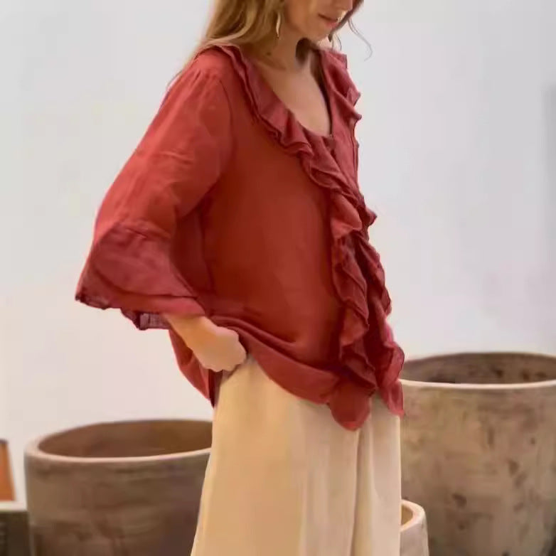 Marie - blouse à volants élégante