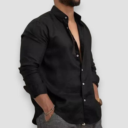 Nantes™ | Chemise classique en coton et lin à boutons