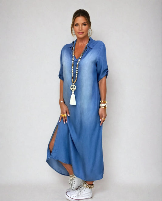 Camille™ |Robe Longue Style Jeans