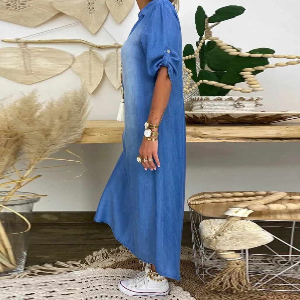 Camille™ |Robe Longue Style Jeans