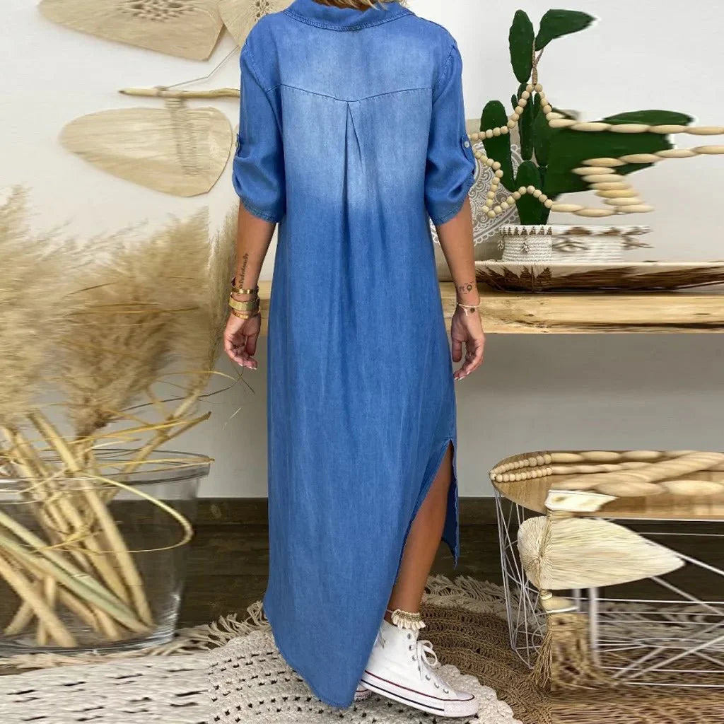 Camille™ |Robe Longue Style Jeans