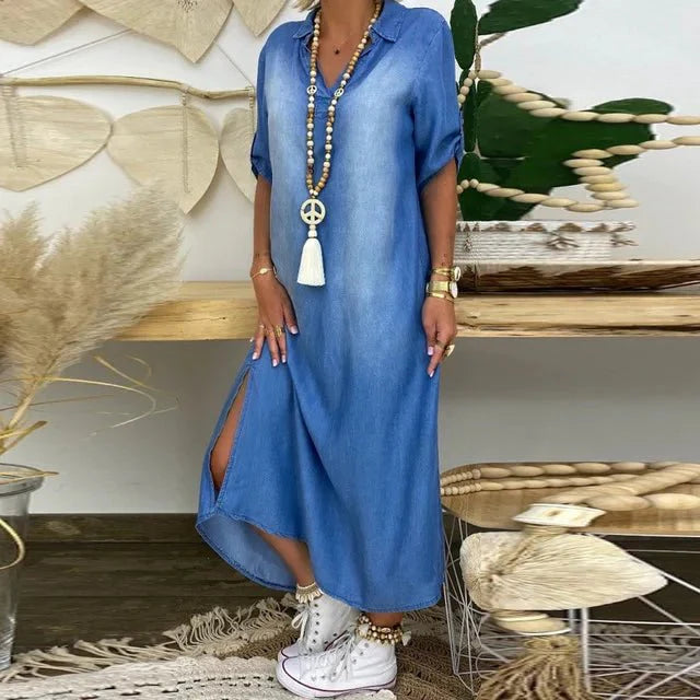 Camille™ |Robe Longue Style Jeans