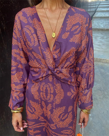 Éliane™ | Robe portefeuille élégante à manches longues