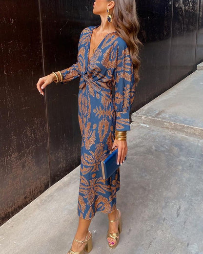 Éliane™ | Robe portefeuille élégante à manches longues