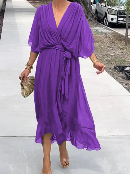 Monica – Robe à Col en V