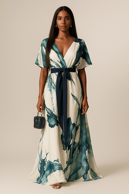 Nayla™ | Robe Longue à Imprimé Aquarelle