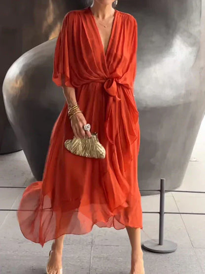 Monica – Robe à Col en V